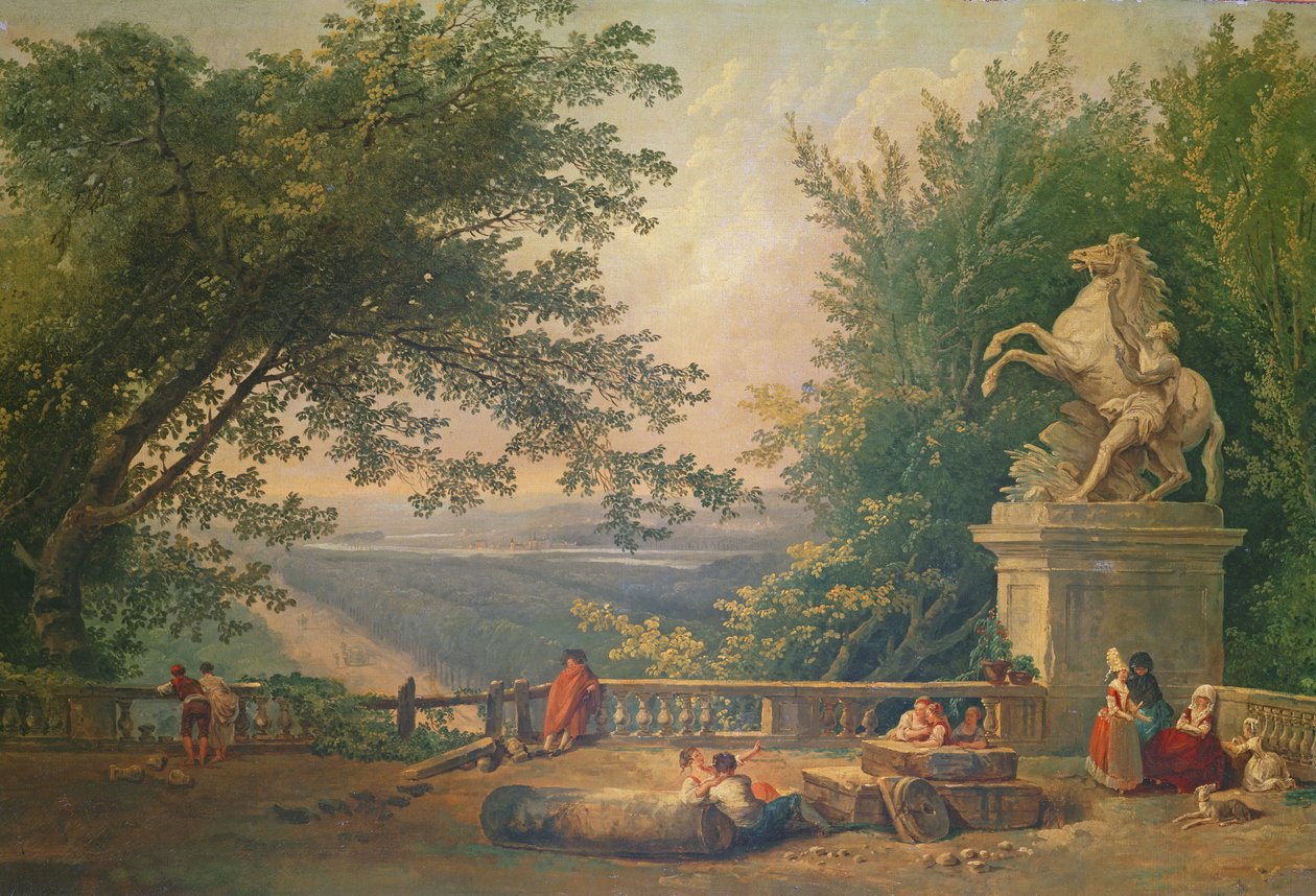 Terrace Ruins in a Park, 1780 körül (olaj, vászon) alkotó: Hubert Robert