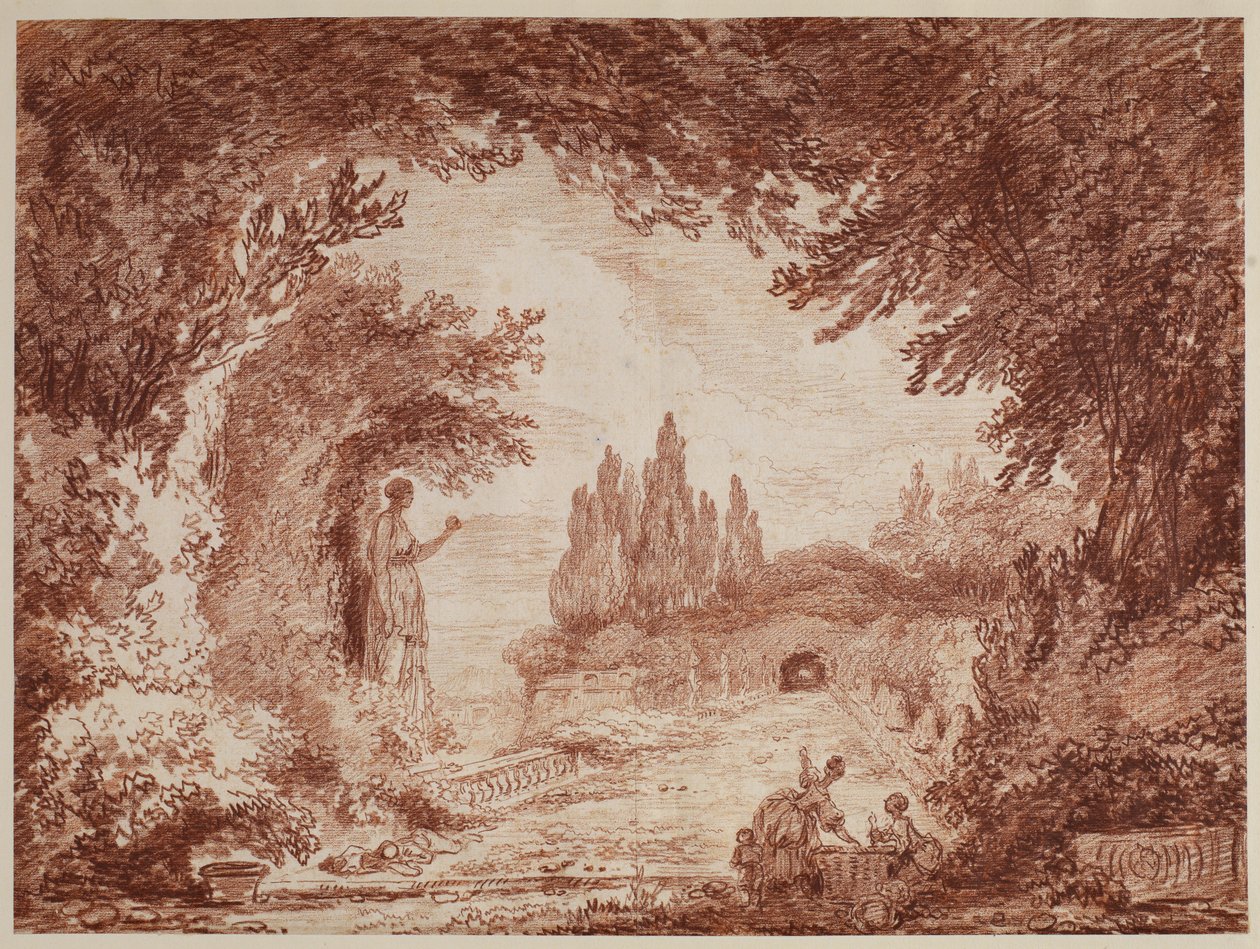 Terasz egy olasz kertben, 1760 körül alkotó: Hubert Robert