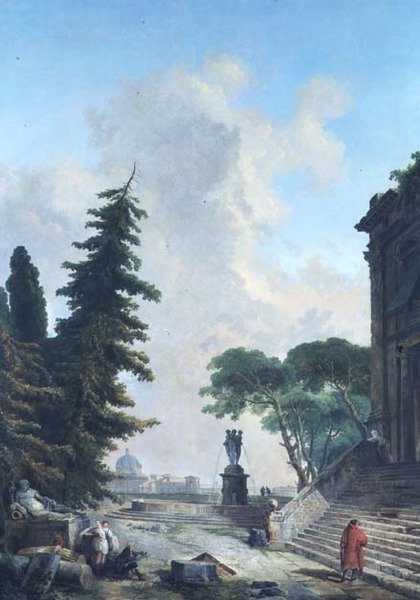 Egy római palota terasza alkotó: Hubert Robert