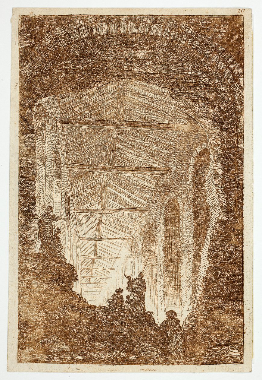 Az Antik Galéria, tízes tányér a Les Soirées de Rome-ból alkotó: Hubert Robert