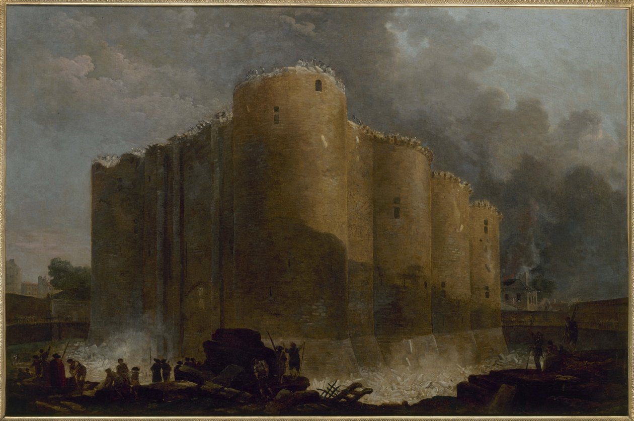 A Bastille, a lerombolás első napjaiban alkotó: Hubert Robert
