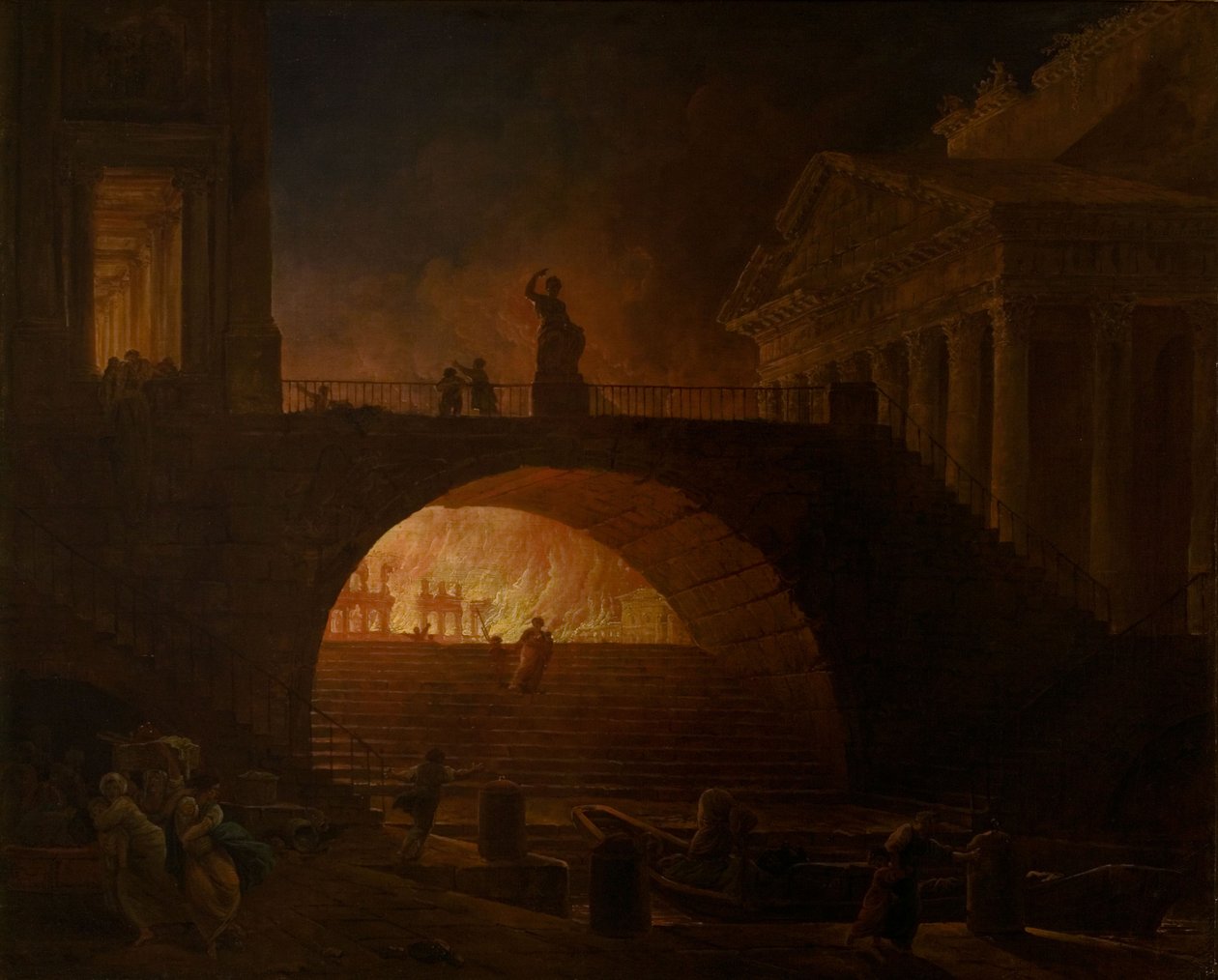 Róma felgyújtása alkotó: Hubert Robert