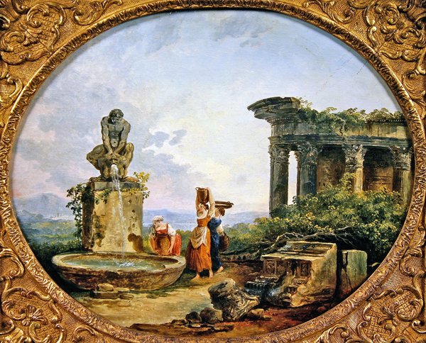 A szökőkút (olaj, vászon) alkotó: Hubert Robert