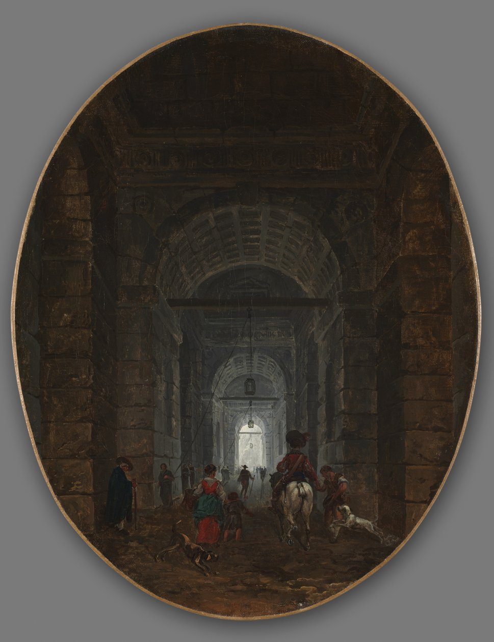 Posillipo barlangja, 1769 körül alkotó: Hubert Robert