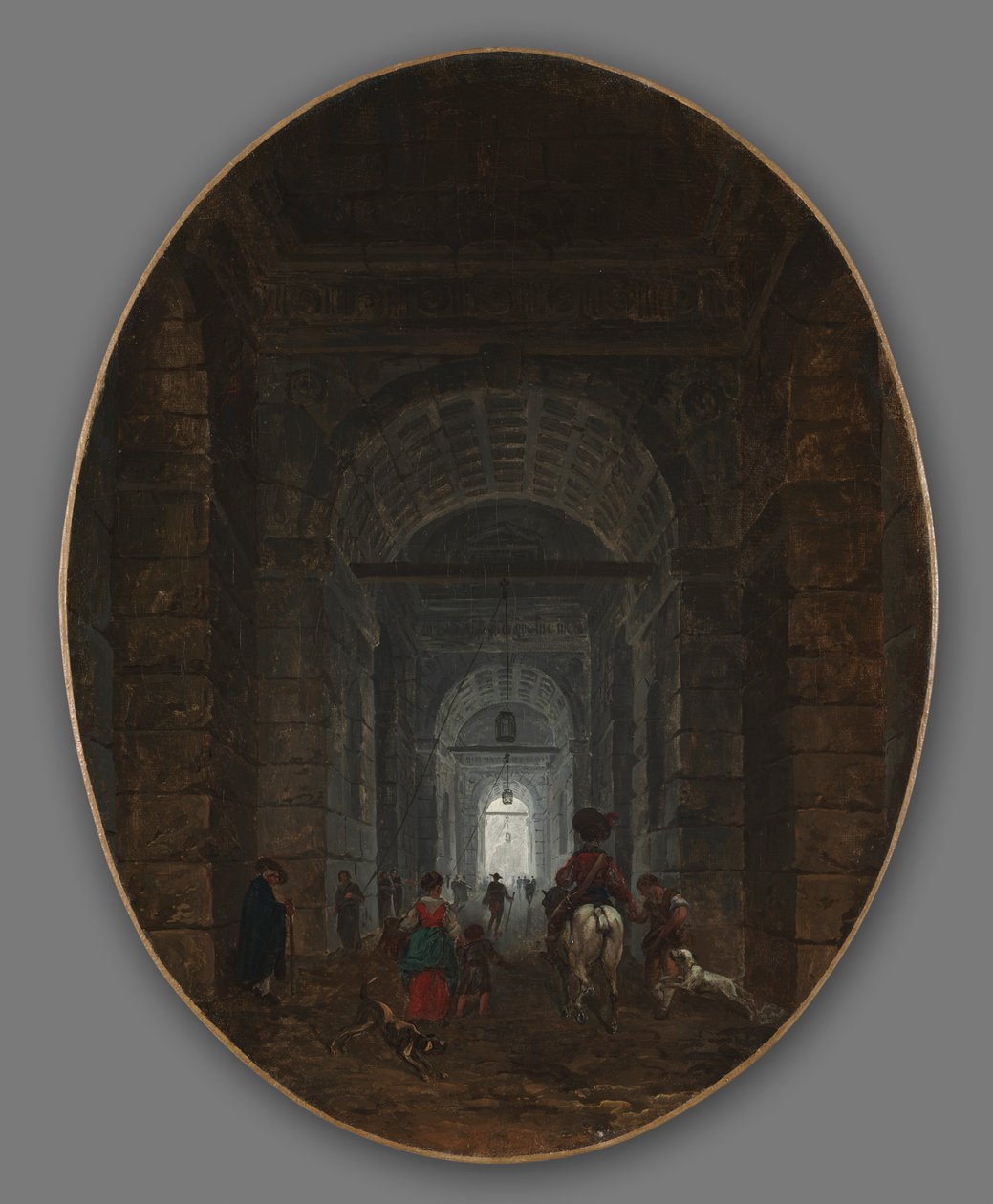Posillipo barlangja, c. 1769. alkotó: Hubert Robert