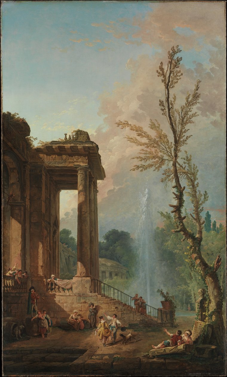 Egy vidéki kúria oszlopcsarnoka alkotó: Hubert Robert
