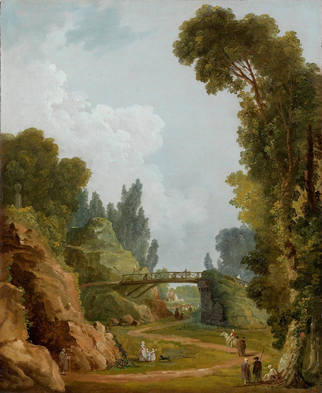 A rusztikus híd, Château de Méréville, Franciaország alkotó: Hubert Robert