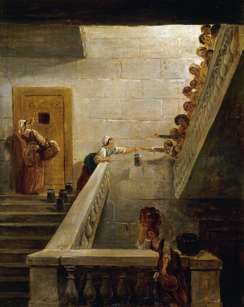Tejosztás a Saint-Lazare börtönben, 1794 körül. alkotó: Hubert Robert