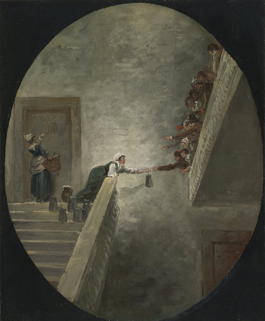 Tejosztás a Saint-Lazare börtönben, 1794 körül alkotó: Hubert Robert