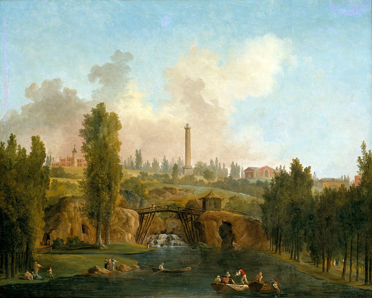 A méréville-i park látképe alkotó: Hubert Robert