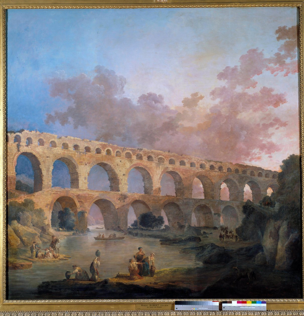 Kilátás a Gard-hídra Hubert Robert (1733-1808) festménye 18. század V. 2,42x2,42 m - Kilátás a Pont du Gard-ra (Franciaország). Hubert Robert (1733-1808) festménye alkotó: Hubert Robert