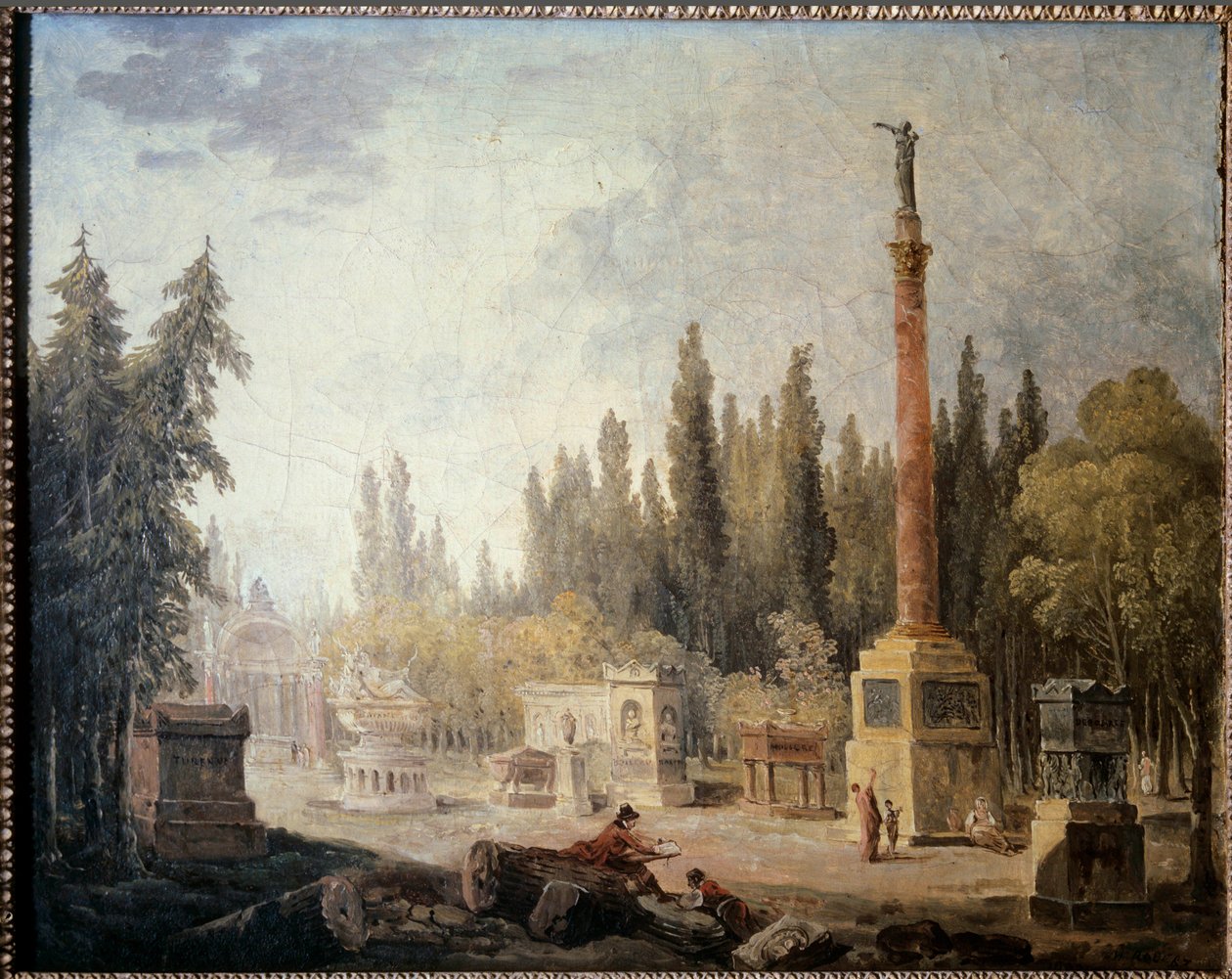 Kilátás a Musee des Monuments Francais kertjére Hubert Robert (1733-1808) festménye XVIII. Párizs, Musee Carnavalet alkotó: Hubert Robert