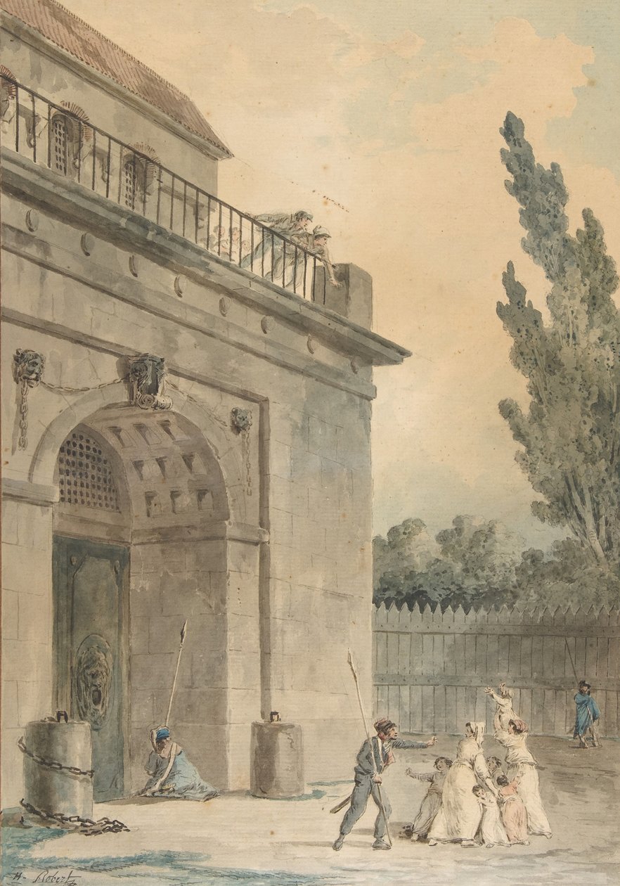 Börtönből kilépő látogatók, 1794-95. alkotó: Hubert Robert