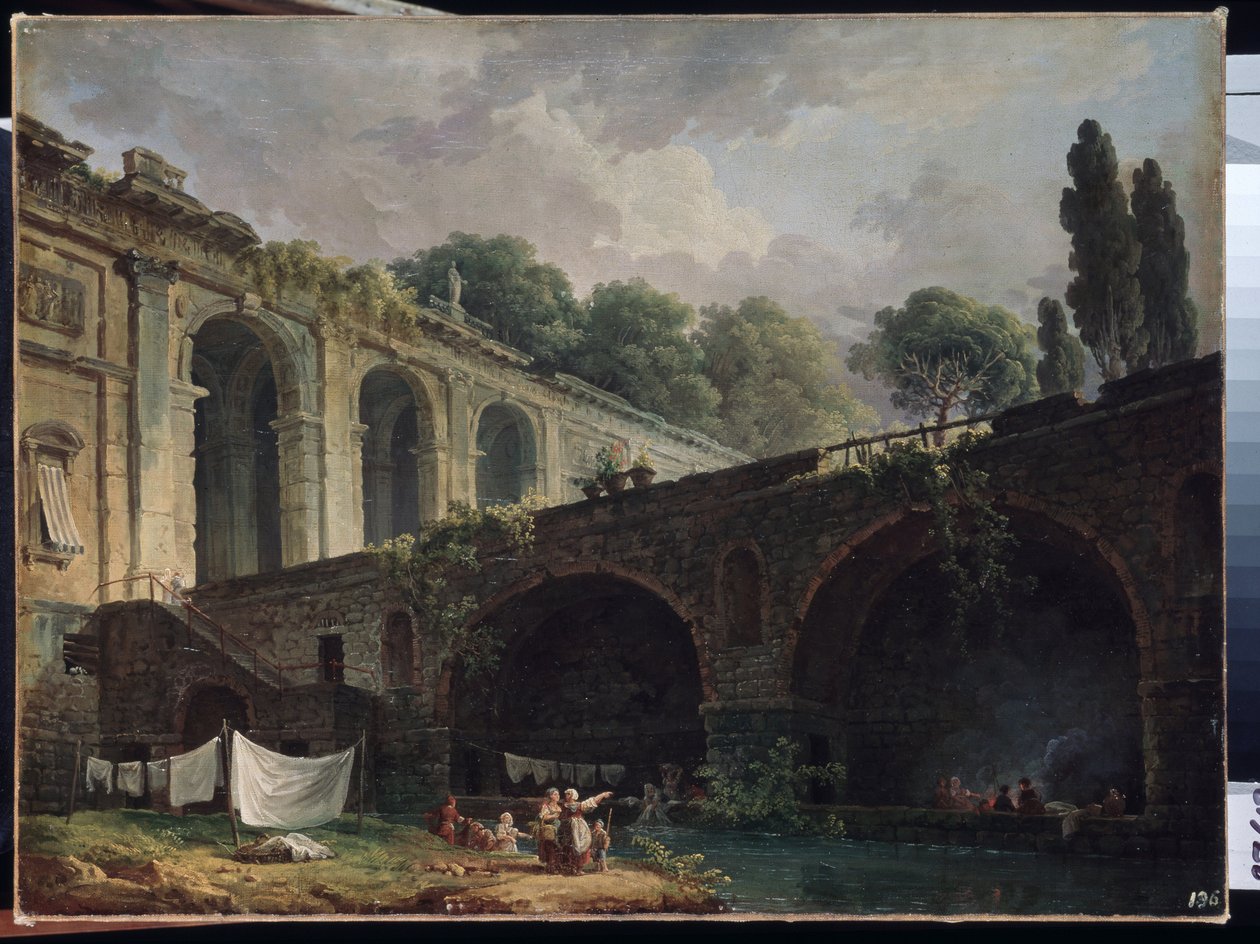 "A Villa Madama (Madame) kilátása Rómában" Hubert Robert (1733-1808) festménye, 1767 körüli Ermitázs Múzeum Szentpétervár alkotó: Hubert Robert