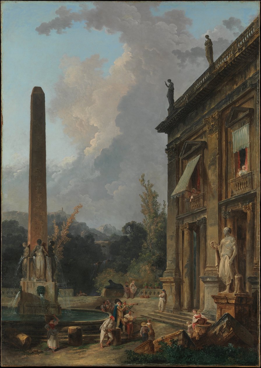 Vándorló énekmondók alkotó: Hubert Robert