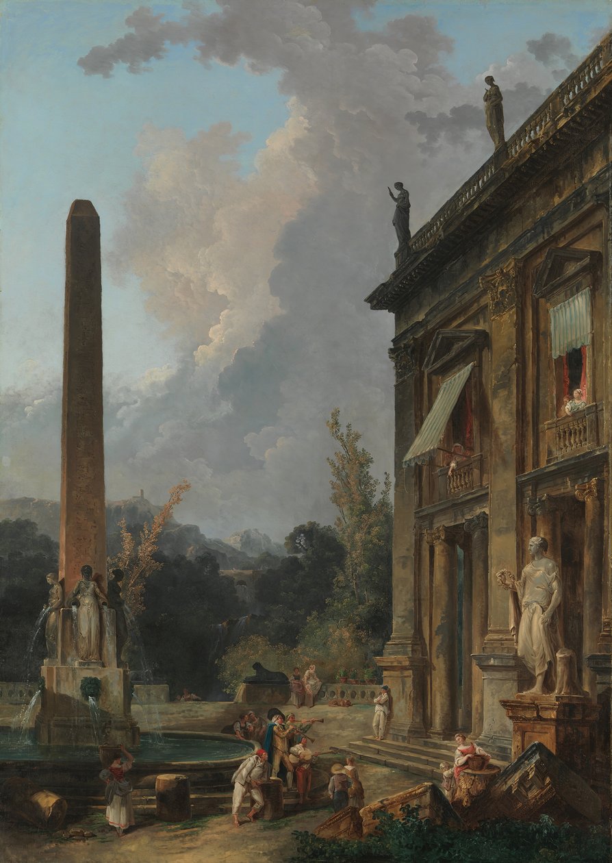 Vándorló Minstrelek. alkotó: Hubert Robert
