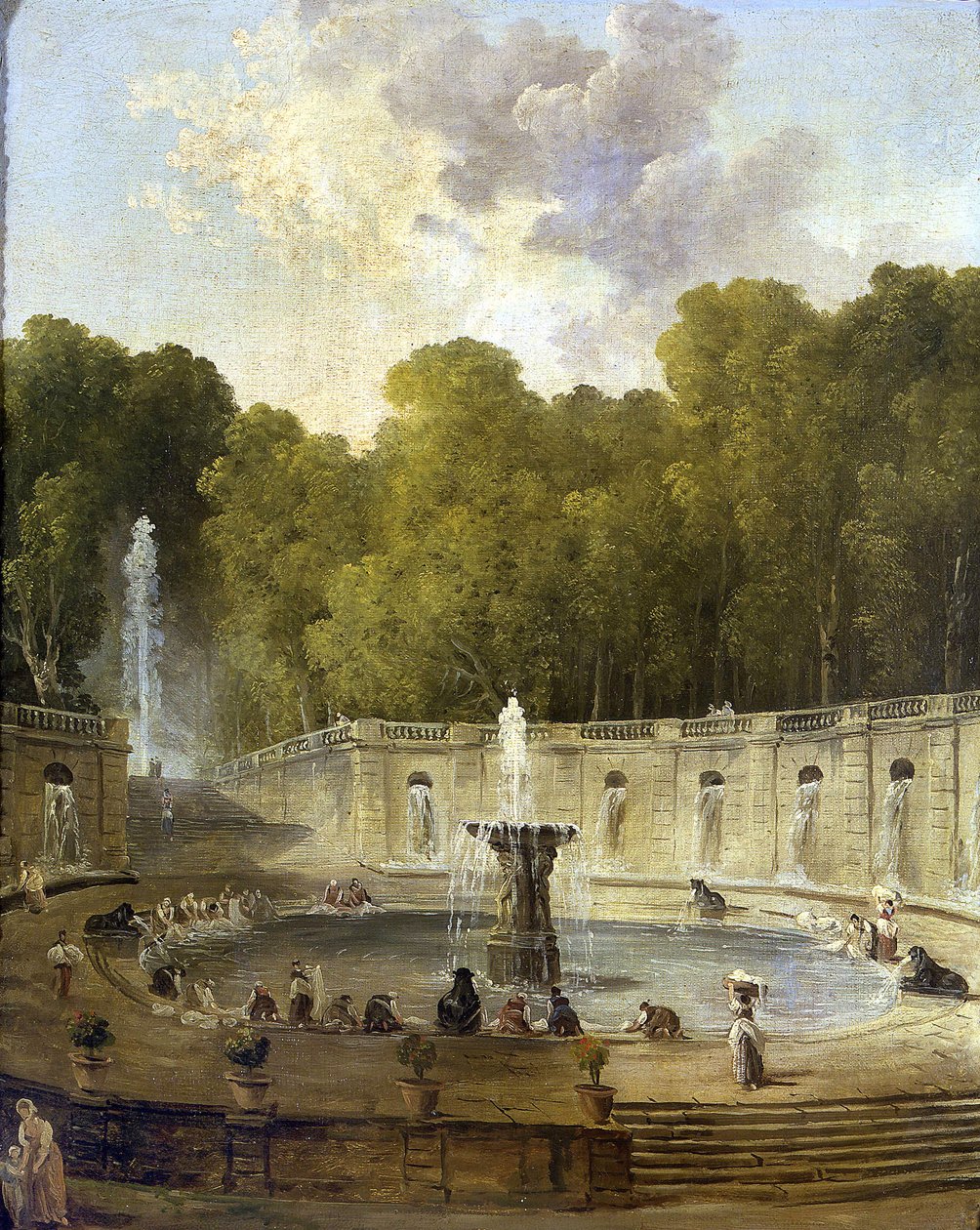 Mosók a parkban alkotó: Hubert Robert