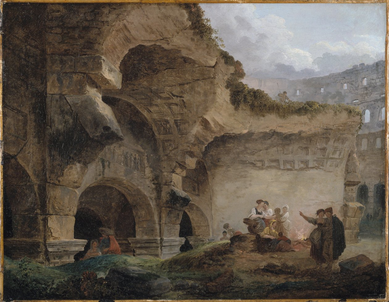 Mosónők a Colosseum romjai között alkotó: Hubert Robert