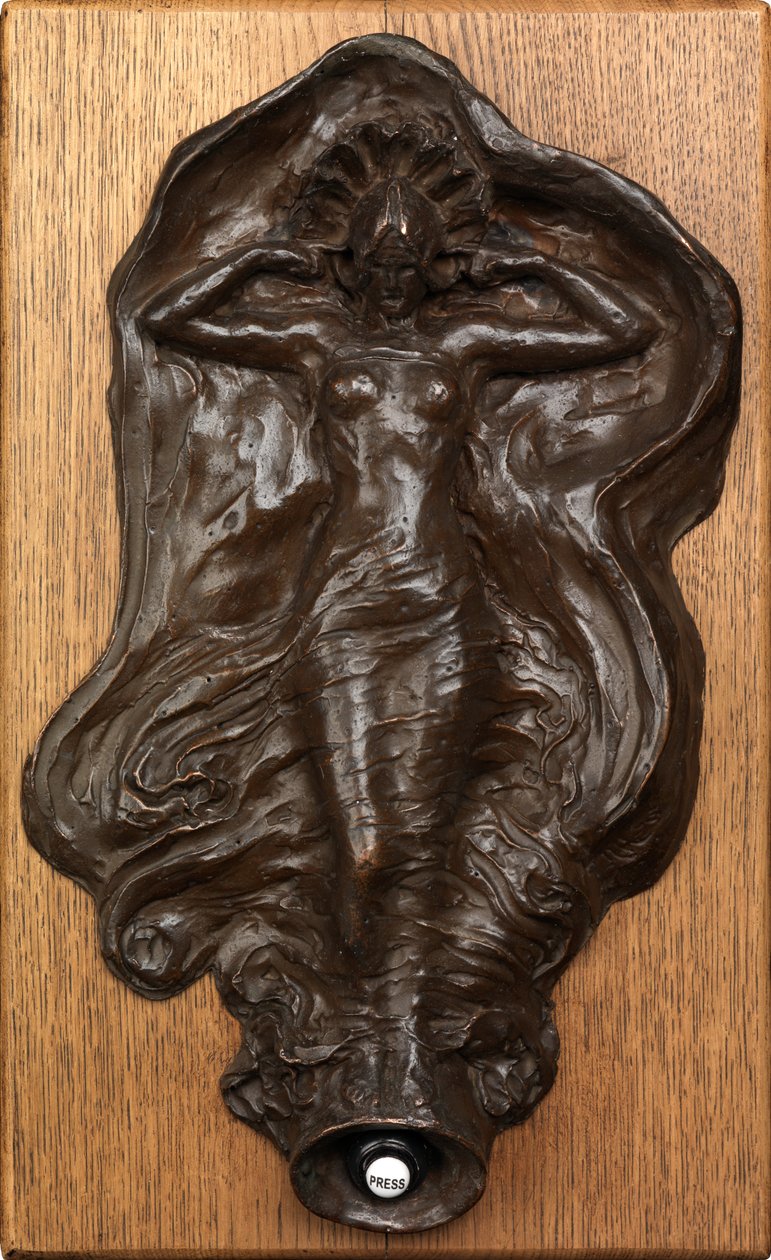 Ajtócsengő, a „hang” figurája (réz elektrotípus) alkotó: Hubert von Herkomer