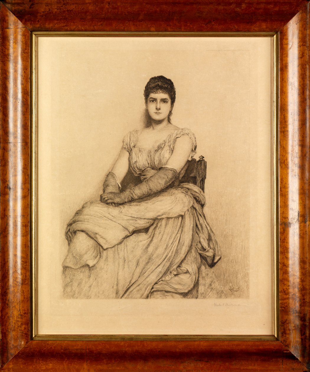 Lady in White (Miss Grant) (rézkarc) alkotó: Hubert von Herkomer