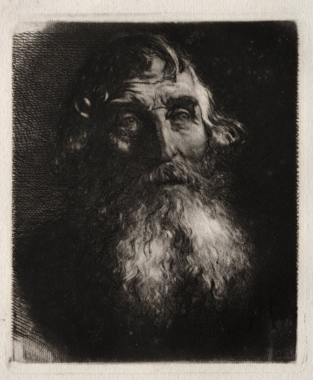 Tanulmány egy öregember fejéről alkotó: Hubert von Herkomer