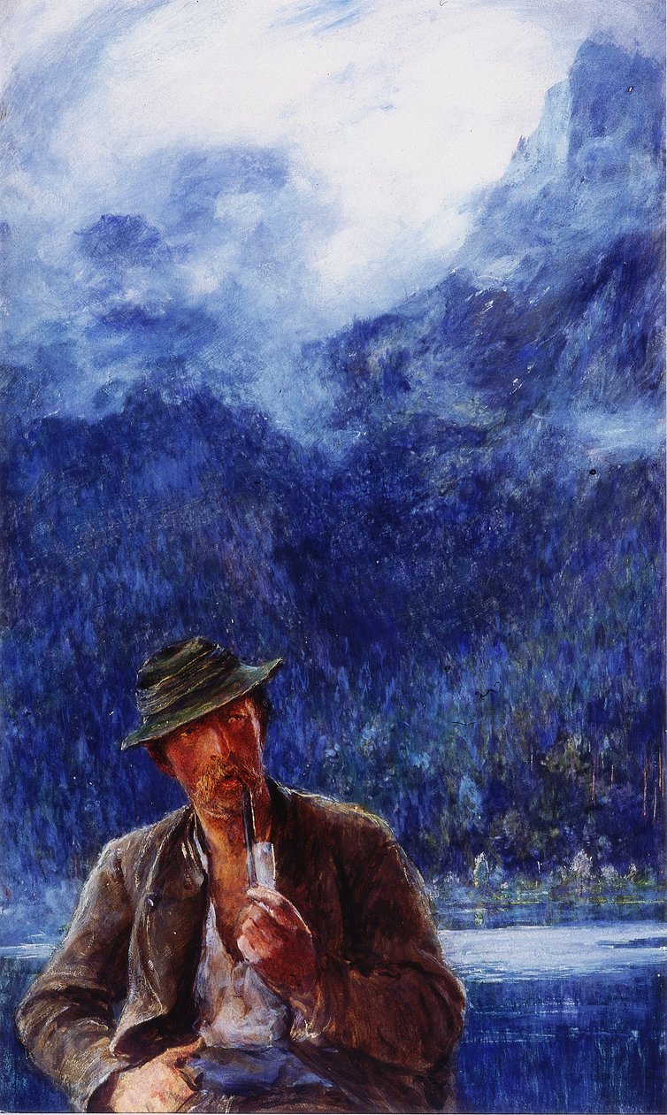 Hintersee halásza (bc und wc szőtt papíron) alkotó: Hubert von Herkomer