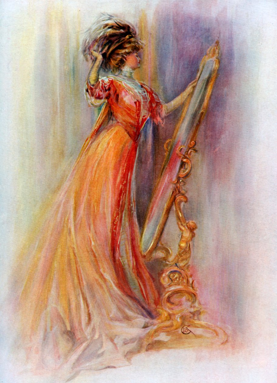 Nő, aki tükörben gyönyörködik, 1908-1909. alkotó: Hubner and Wilson