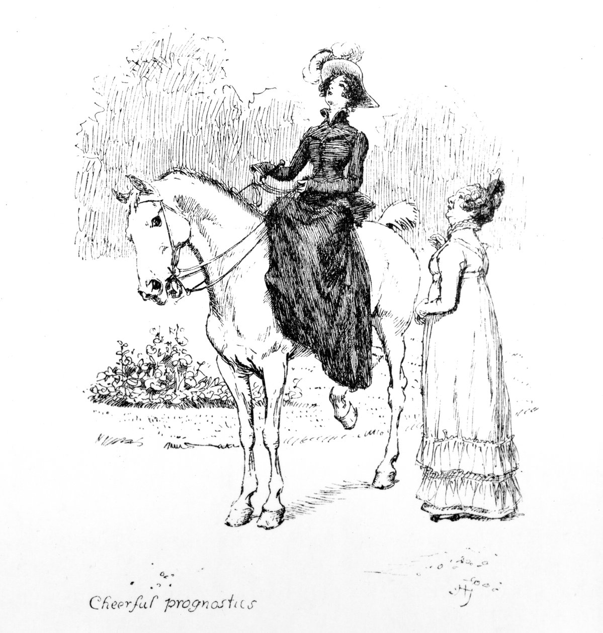 „Vidám prognosztika”, Jane Austen „Pride und Prejudice” illusztrációja, 1894-ben megjelent kiadás alkotó: Hugh Thomson