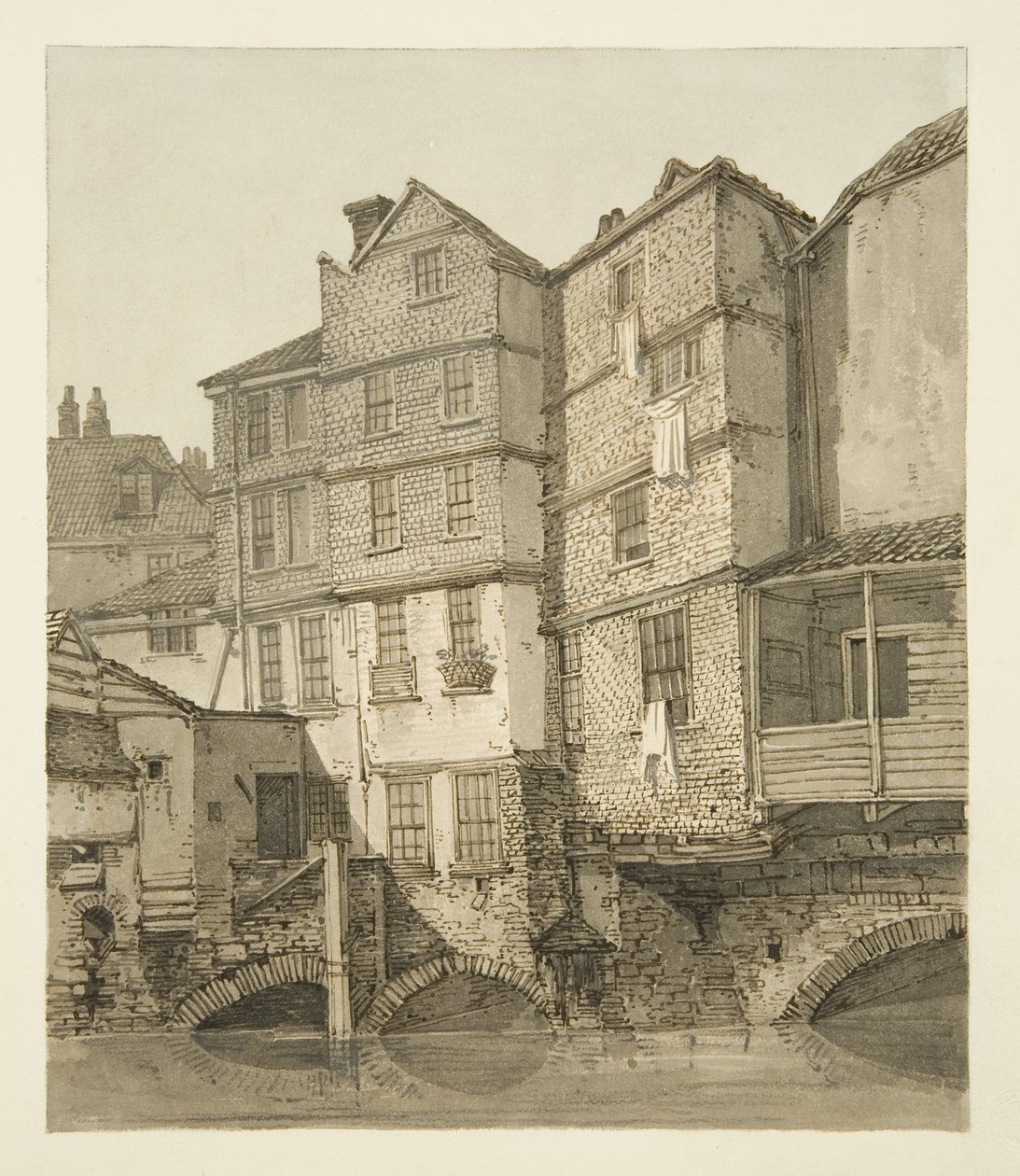 A Frome, a folyásiránnyal szemben, a Karácsonyi híd felé néz, 1823 alkotó: Hugh ONeill