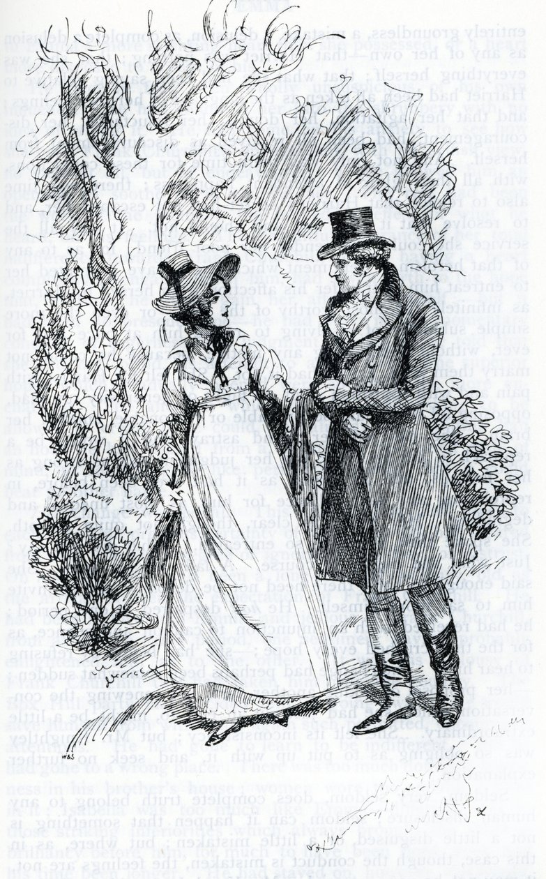 "Emma és Mr Knightley" (illusztráció) alkotó: Hugh Thomson