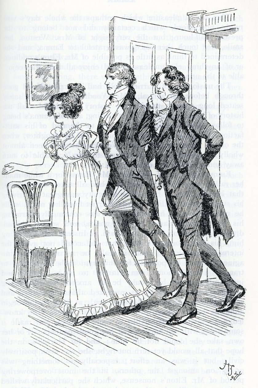 "Emma meghívja Mr. Eltont, hogy csodálja meg Harriett portréját" alkotó: Hugh Thomson