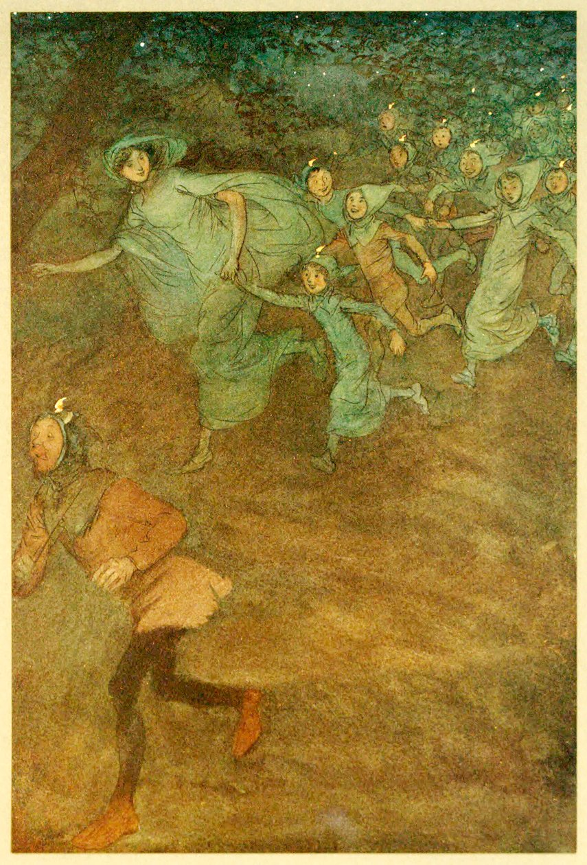 Lépjen be Sir Hugh Evans, Anne Page és mások a The Merry Wives of Windsor, 1910-ből. alkotó: Hugh Thomson