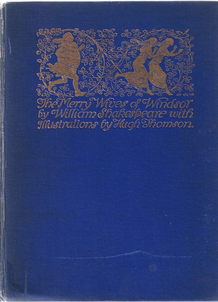 Az elülső borítóterv, illusztráció a Windsori víg feleségekből, 1910 alkotó: Hugh Thomson
