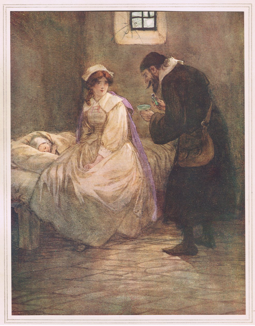 Hester leült az ágyra alkotó: Hugh Thomson