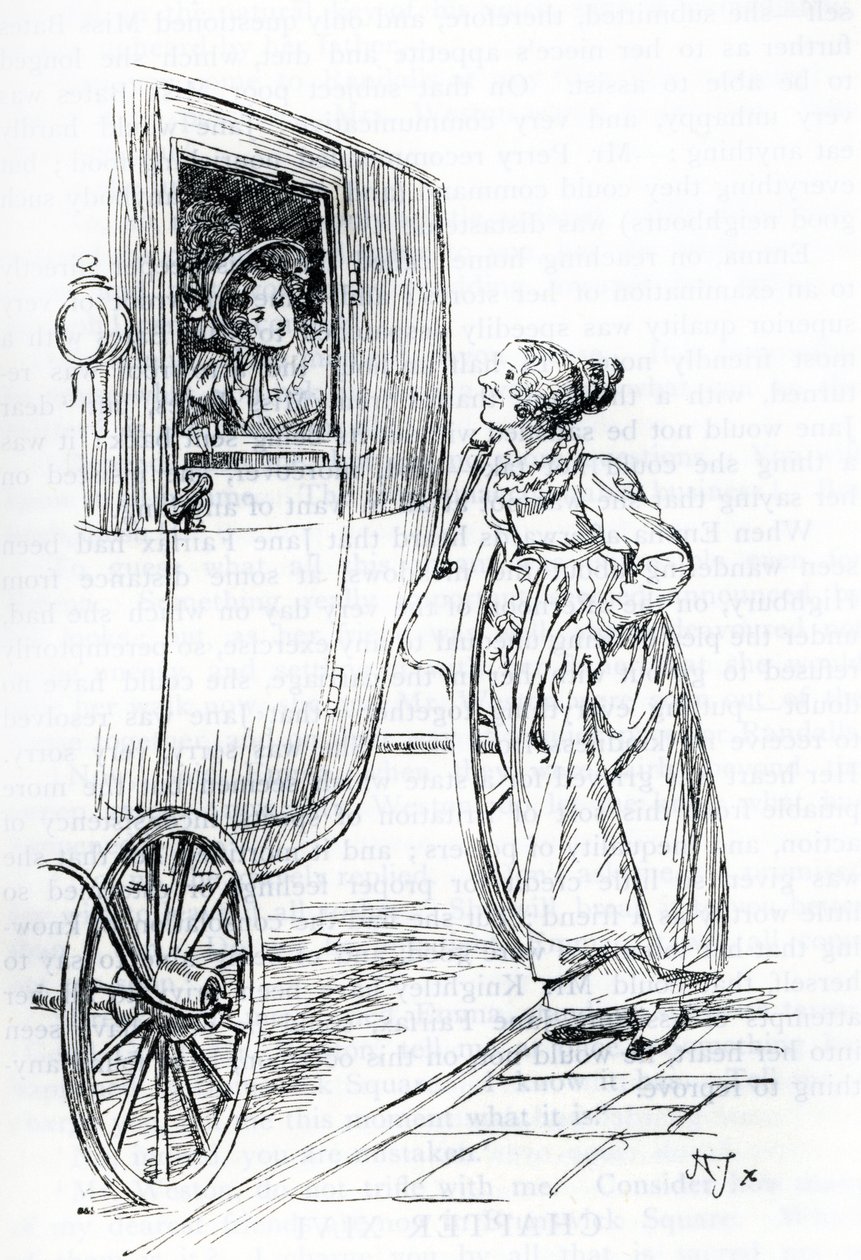 "Miss Bates és Emma" (illusztráció) alkotó: Hugh Thomson