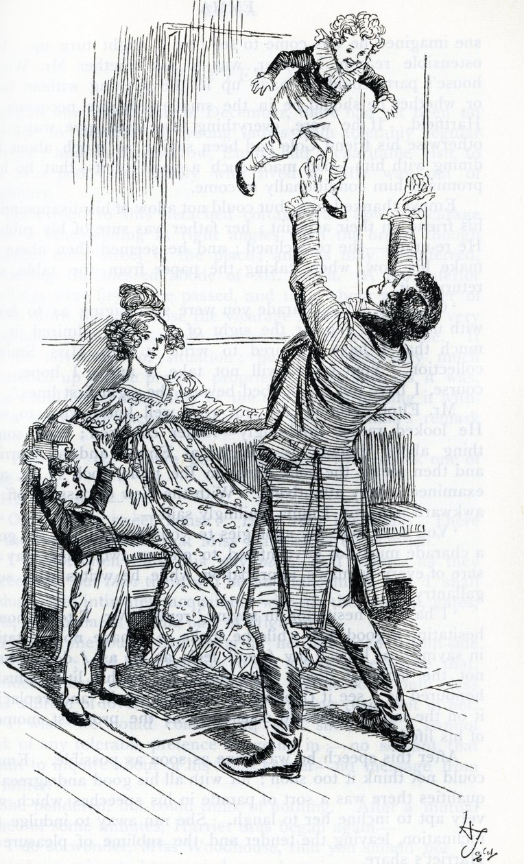 "Mr Knightley játszik a gyerekeivel" alkotó: Hugh Thomson