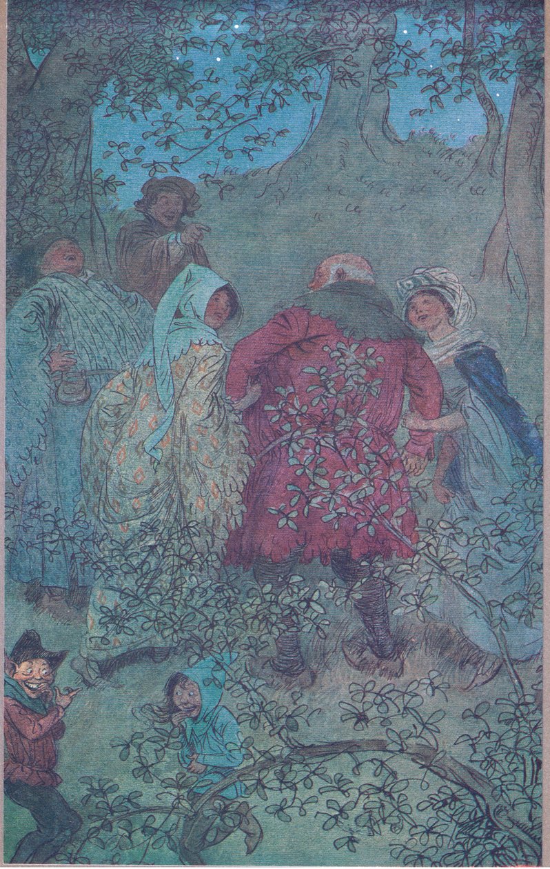 Nos, jó Sir John, hogyan éljenek a windsori feleségei, illusztráció a Windsori boldog feleségekből, 1910 alkotó: Hugh Thomson