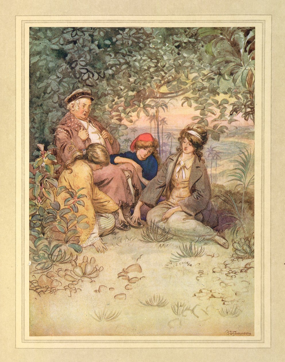 A szigeten, J. M. Barrie „The Admirable Crichton” című művéből alkotó: Hugh Thomson