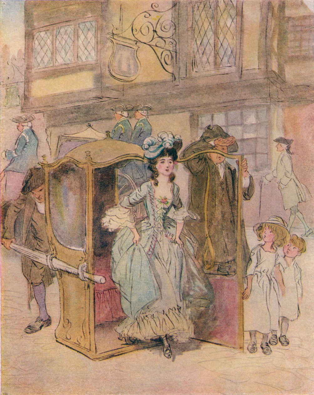 Előzetes vázlat a Botrány iskolája illusztrációjához, c1917. alkotó: Hugh Thomson