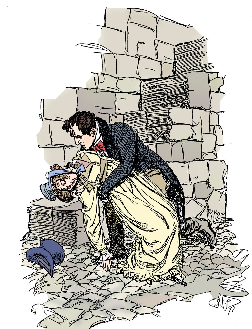Jelenet Jane Austen meggyőzése című művéből, 1897 alkotó: Hugh Thomson