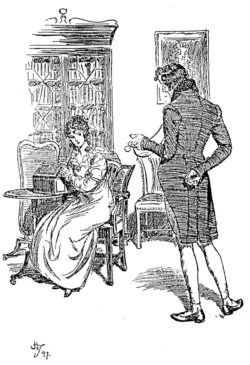 Jelenet Jane Austen meggyőzése című művéből, 1897 alkotó: Hugh Thomson