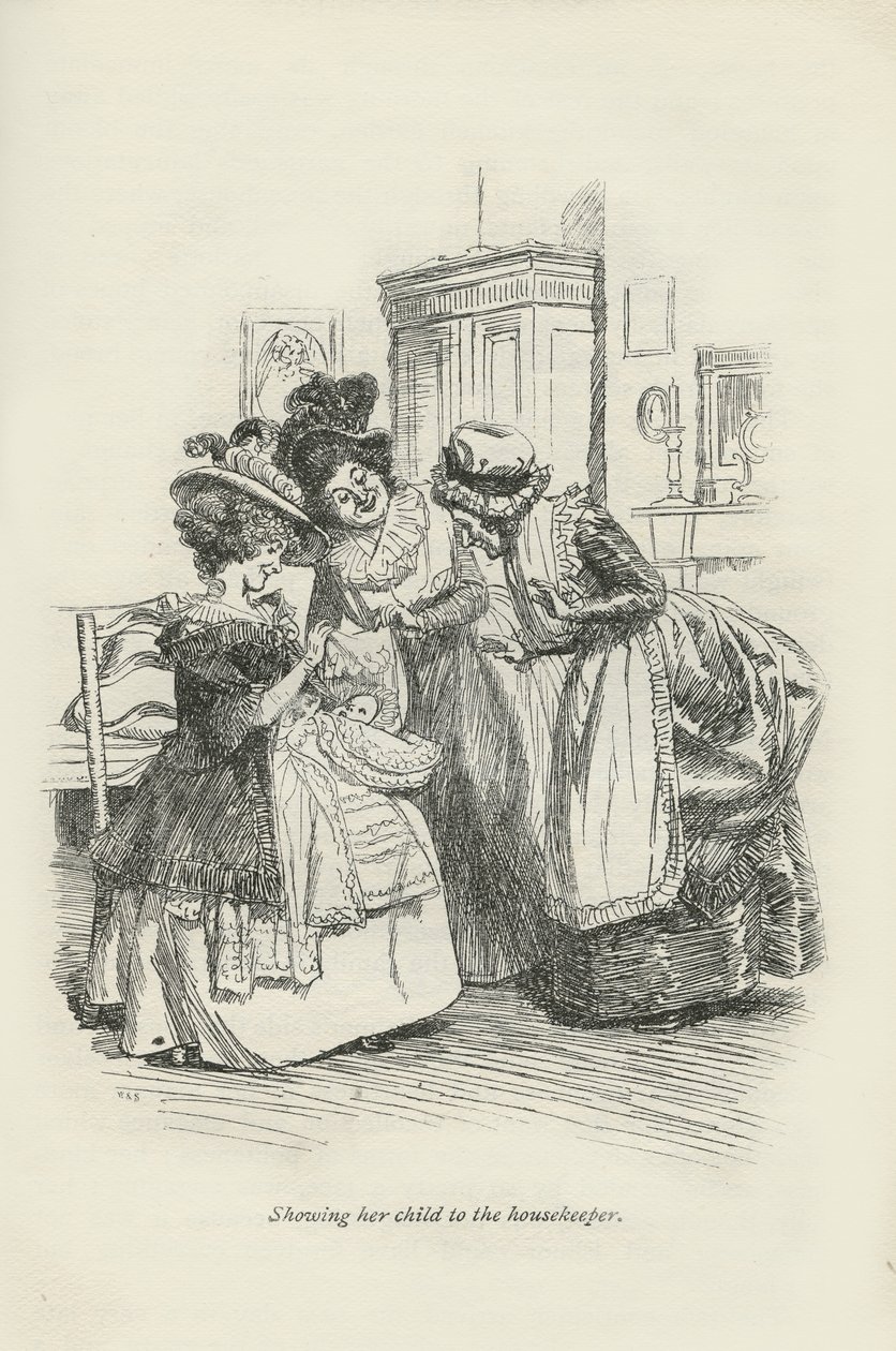 Gyermekét megmutatja a házvezetőnőnek, 1896 alkotó: Hugh Thomson