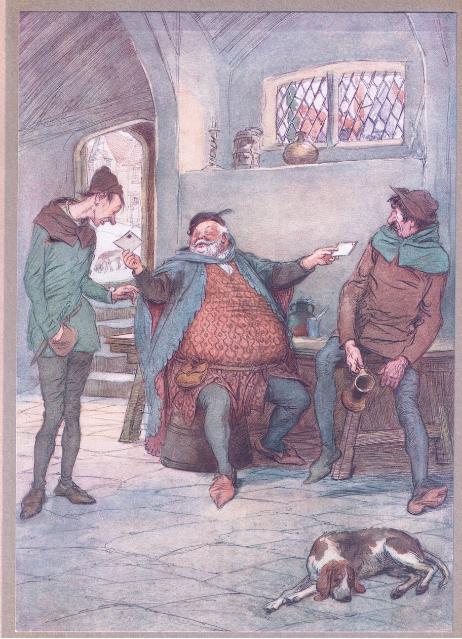 Ez a levél Mistress Page, és te ezt Ford úrnőnek, illusztráció a Windsori boldog feleségekből, 1910 alkotó: Hugh Thomson