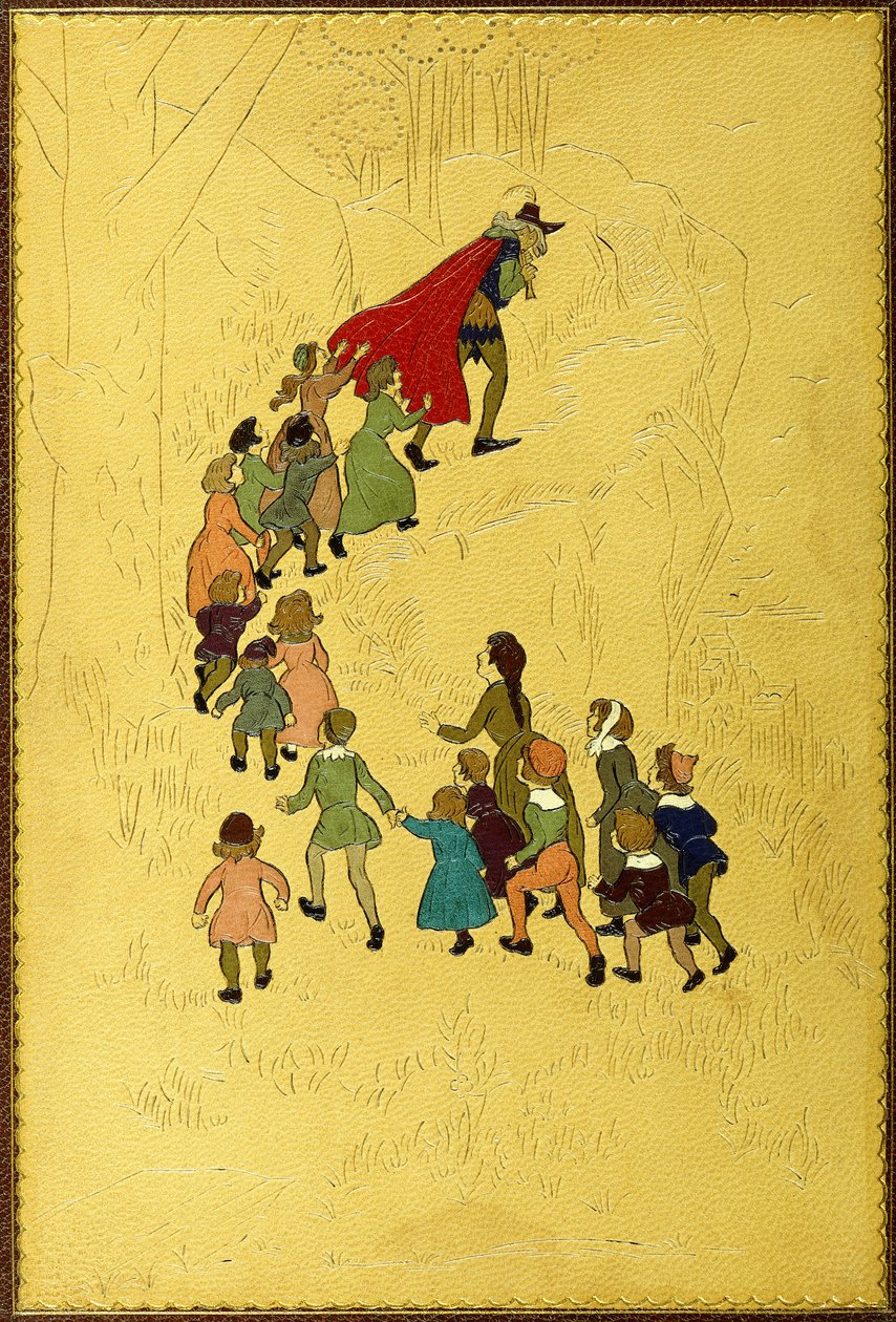 Felső borító, a Piper illusztrációjával, majd gyerekekkel, 1893 alkotó: Hugh Thomson