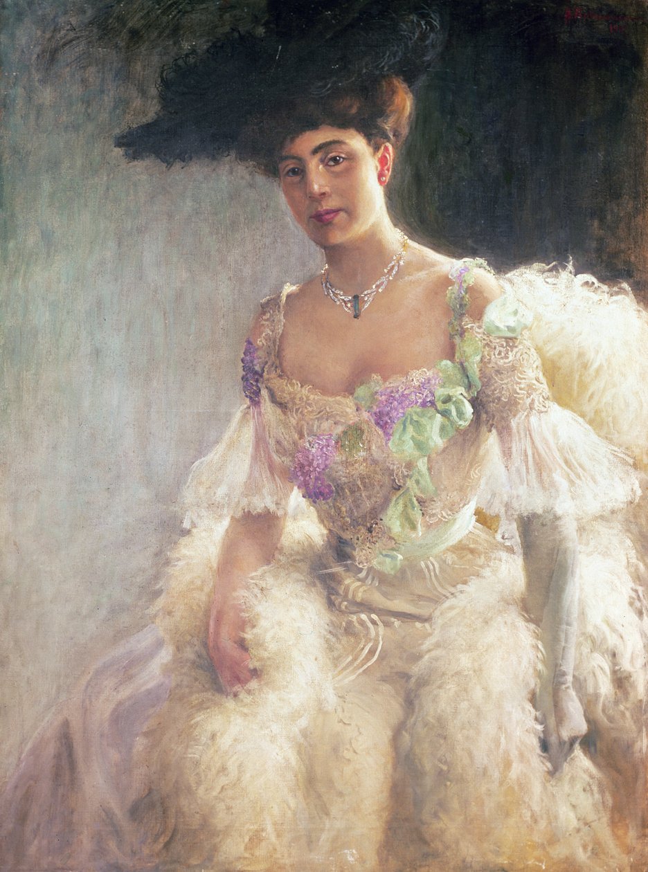 Estélyi ruhás hölgy portréja, 1903 alkotó: Hugo Elias Bachmanssen