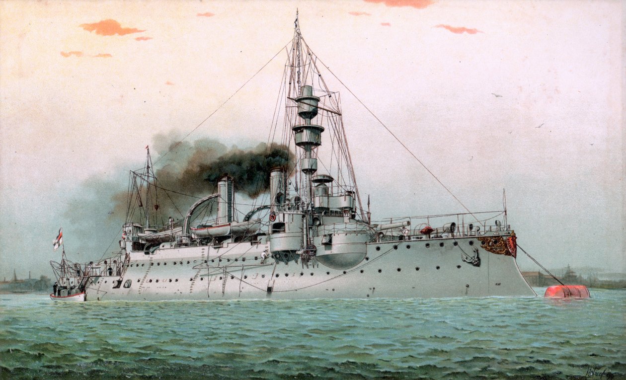 S.M. Aegir parti páncélos hajó alkotó: Hugo Graf