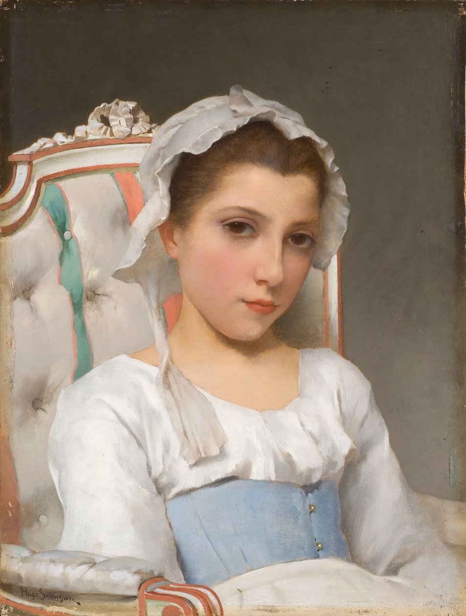 Egy fiatal lány portréja alkotó: Hugo Salmson