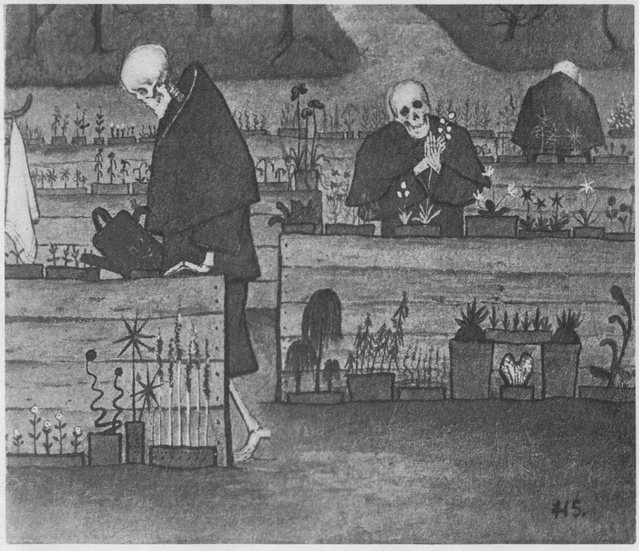 A halál kertje. Leírás források szerint alkotó: Hugo Simberg