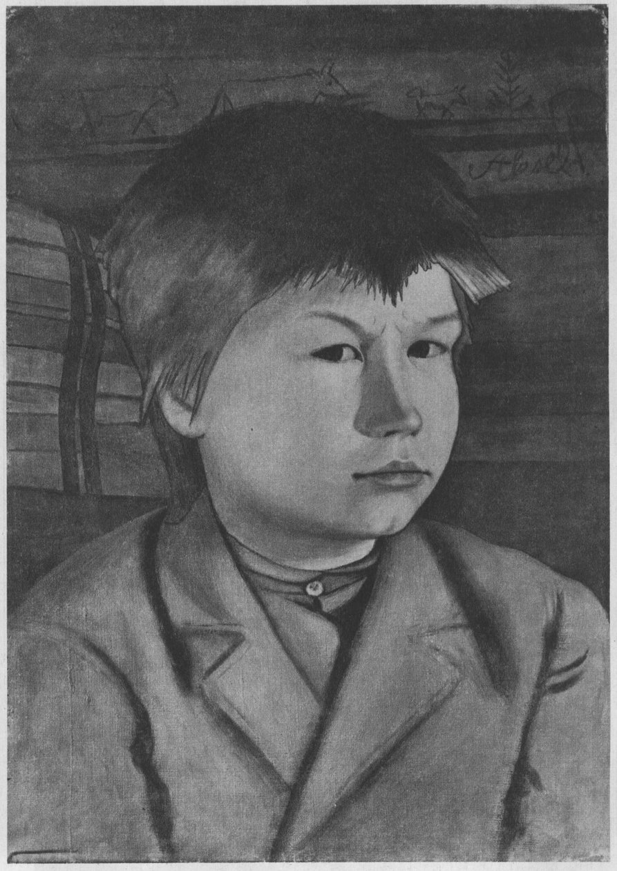 Akseli fiú. Leírás források szerint alkotó: Hugo Simberg
