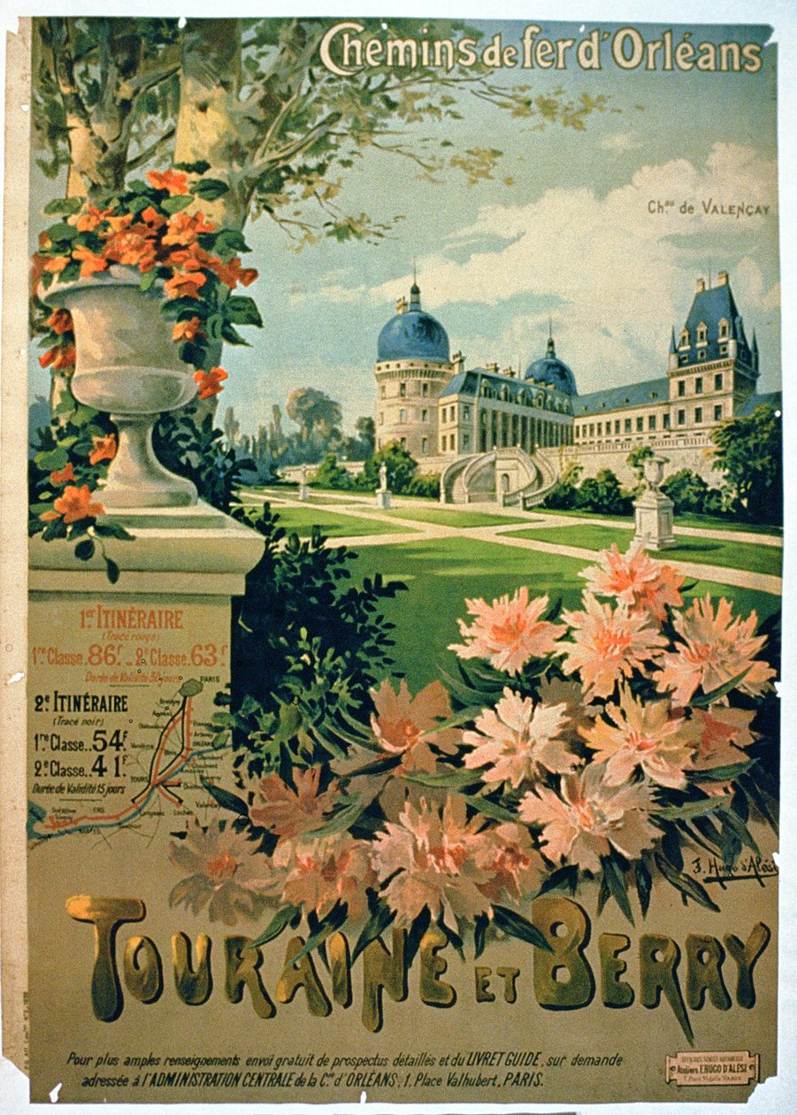 Az Orleans Railway "Touraine Et Berry" reklámja alkotó: Hugo d